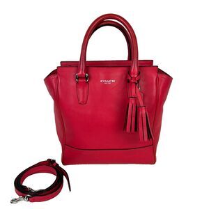 Coach Vibrant Red Crossbody Bag with Tassel